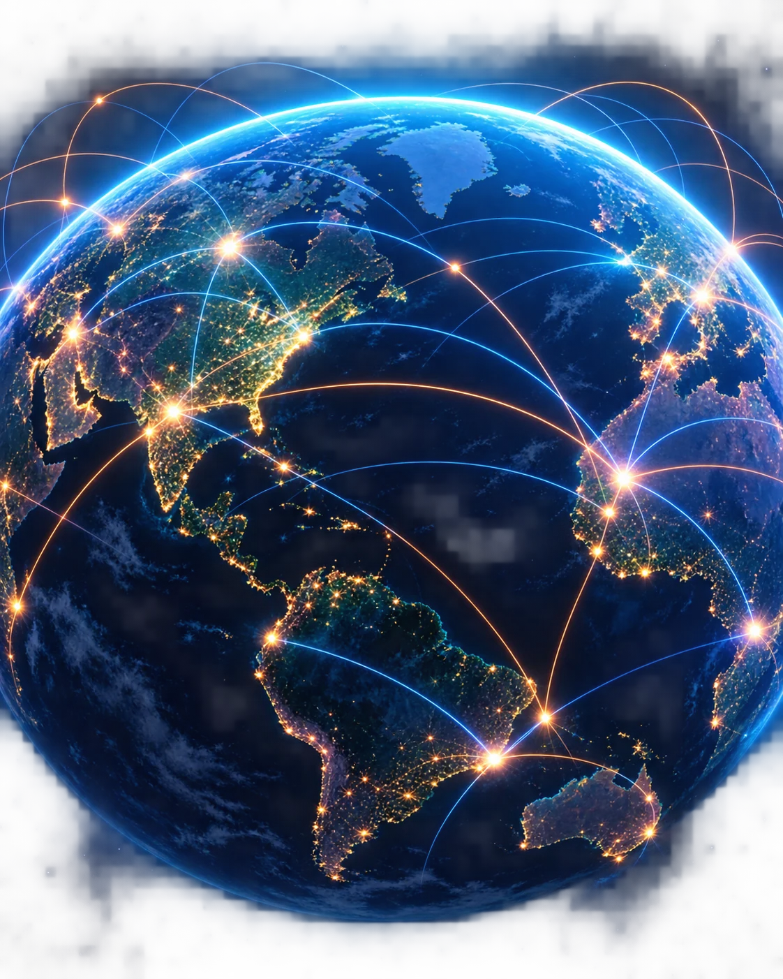 Digital marketing agency: A connected digital globe representing global reach