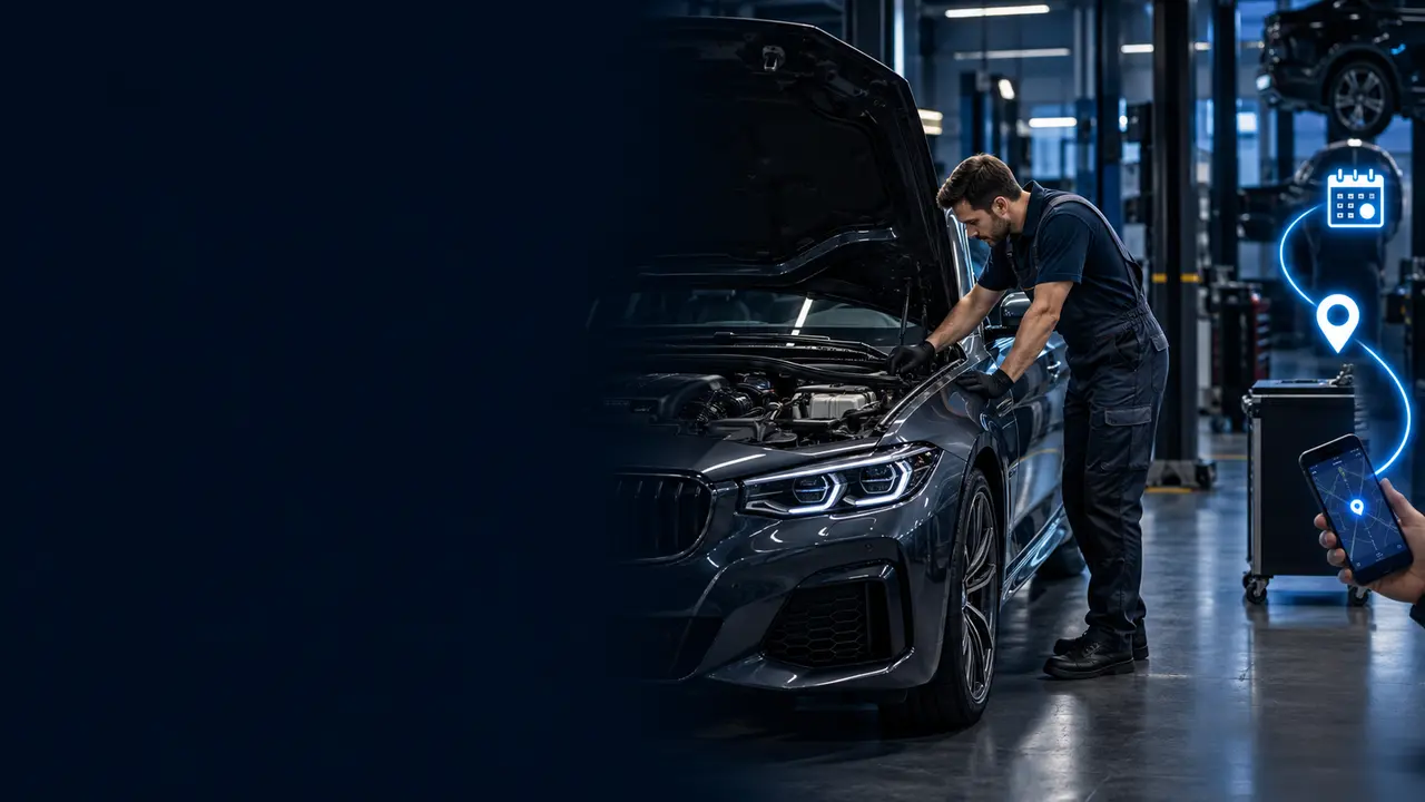 Automotive SEO services showing local search visibility, vehicle workshop bookings and customer handover
