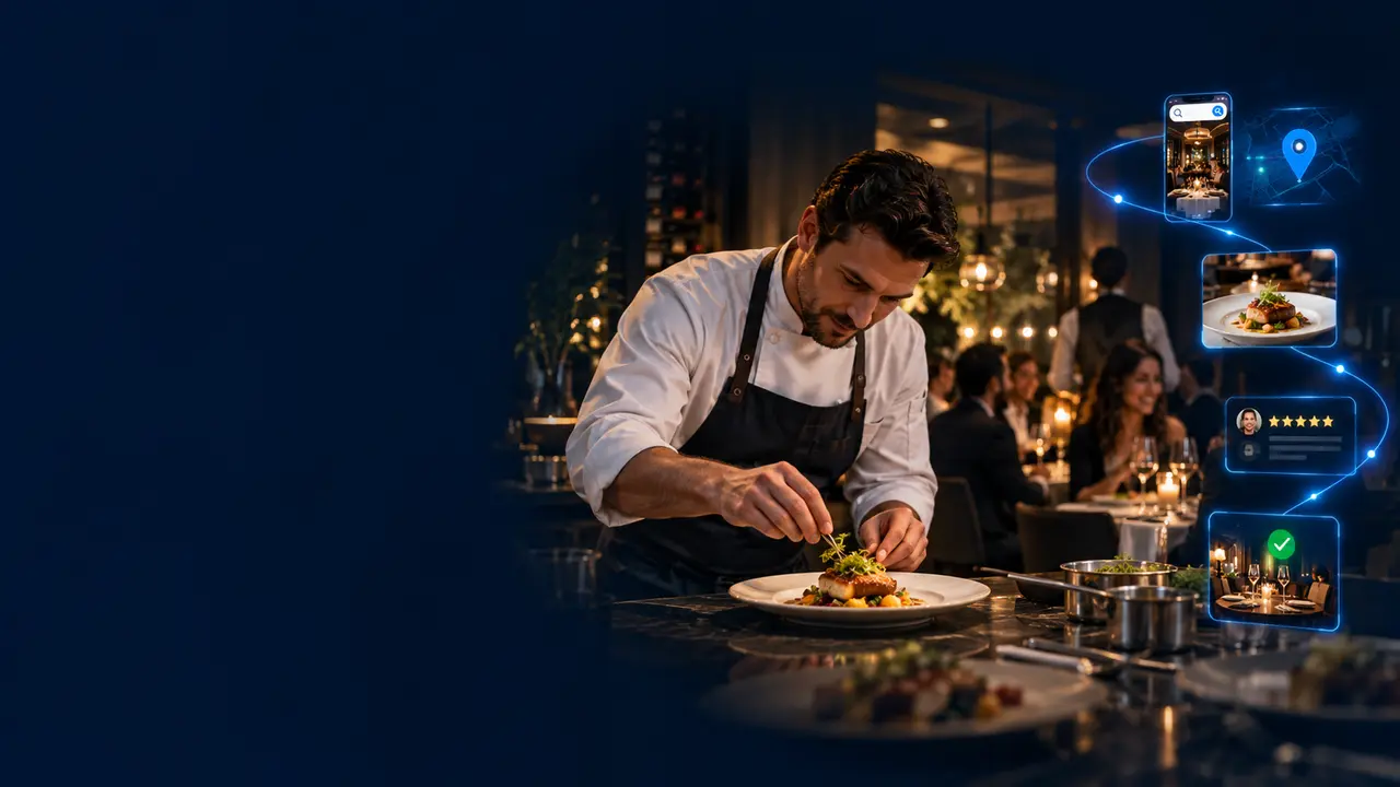 SEO for Restaurants: Restaurant SEO services showing local dining discovery, menu visibility and table reservations